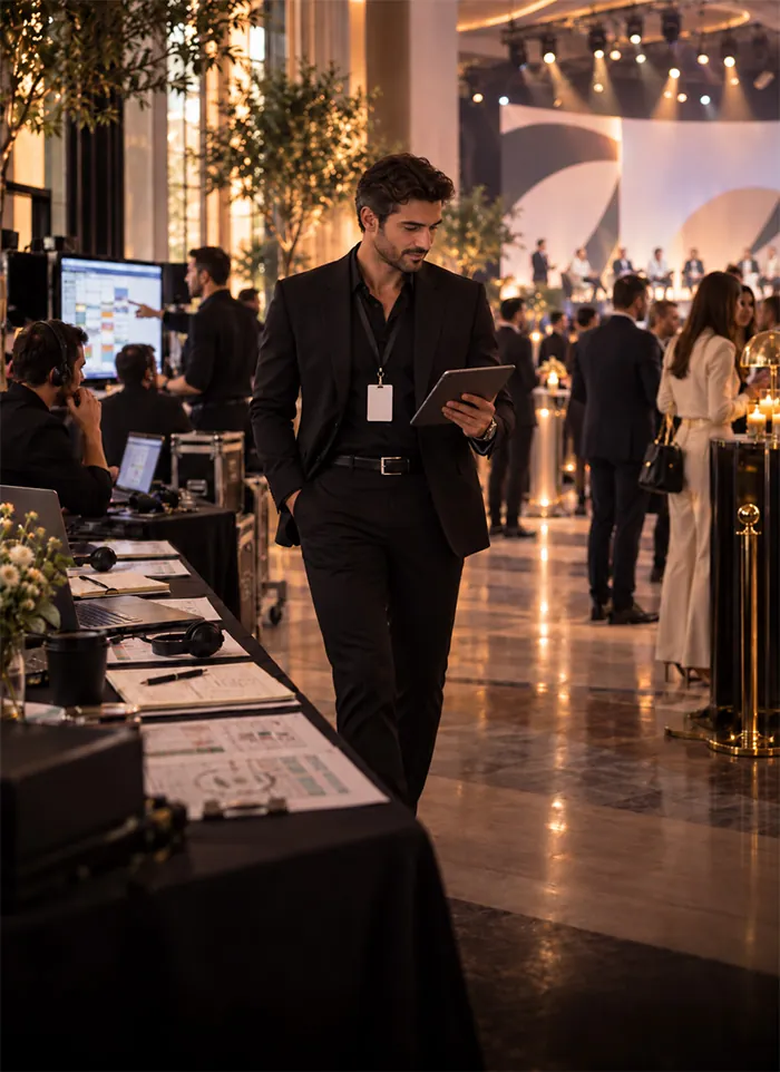 Event staff on the venue floor